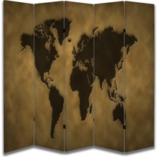 Coğrafya Temalı Özel Tasarım Paravan Room Divider 180 x 200 cm