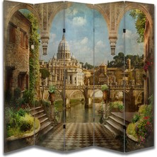 Manzara Temalı Özel Tasarım Paravan Room Divider 180 x 200 cm