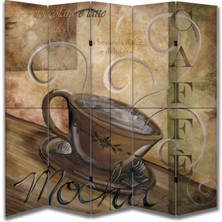 Kafe Temalı Özel Tasarım Paravan Room Divider 180 x 200 cm