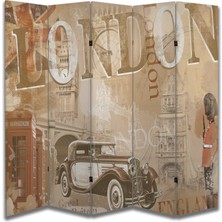 Mimari Temalı Özel Tasarım Paravan Room Divider 180 x 200 cm