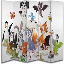 Hayvan Temalı Özel Tasarım Paravan Room Divider 180 x 200 cm