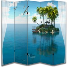 Manzara Temalı Özel Tasarım Paravan Room Divider 180 x 200 cm