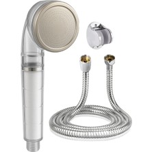 Ahlez Filtreli Taşlı Mineralli Duş Başlığı  Örgülü Duş Hortumu Mafsal Duş Seti