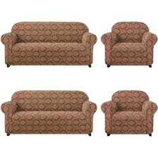 Jakarli Koltuk ,kanepe ,çekyat Örtüsü Şal Desen Esnekli Eteksiz3+3+1+1takım Için