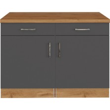 Lale Mutfak 2 Çekmeceli 2 Kapaklı Alt Modül -120 cm - Çok Amaçlı Dolap -Tezgah Dahil