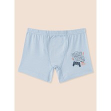 Erkek Çocuk Organik Pamuklu Likralı Boxer Game Over 3'lü Paket