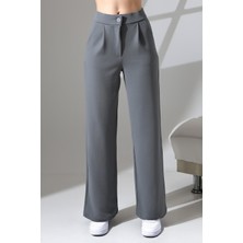 Balta Collection Kadın Yüksek Bel Pileli Düğmeli Likralı Esnek Rahat Kalıp Palazzo Pantolon