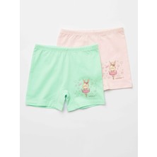 Kız Çocuk Organik Pamuklu Likralı Boxer Sweet Rabbit 2'li Paket
