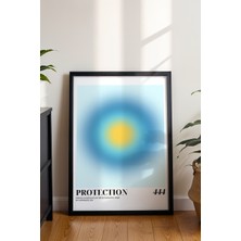 Mavi Aura Poster - 444 Angel Number Spiritüel Enerji Duvar Dekoru - Modern Minimal Çerçevesiz Baskı