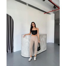Wearflawless Kadın Scuba Crep Kumaş Beli Lastikli Şalvar Model Balon Pantolon