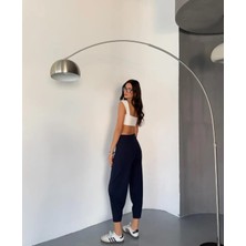 Wearflawless Kadın Scuba Crep Kumaş Beli Lastikli Şalvar Model Balon Pantolon