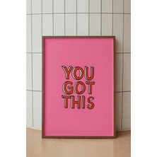 Motivasyonel Tipografi Poster - Soyut Renkli Çizgili Yazı Modern Duvar Dekoru - Çerçevesiz Baskı
