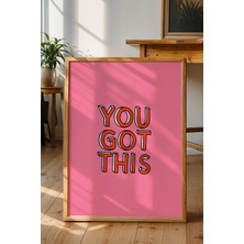 Motivasyonel Tipografi Poster - Soyut Renkli Çizgili Yazı Modern Duvar Dekoru - Çerçevesiz Baskı