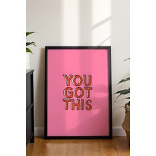 Motivasyonel Tipografi Poster - Soyut Renkli Çizgili Yazı Modern Duvar Dekoru - Çerçevesiz Baskı