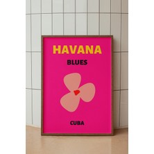 Havana Çiçek Illüstrasyonu Poster - Seyahat Temalı Minimalist Duvar Dekor - Çerçevesiz Baskı