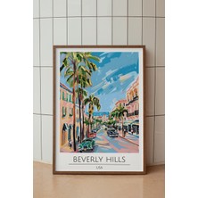 Beverly Hills Lüks Yaşam Poster - Hollywood Temalı Modern Duvar Dekoru - Çerçevesiz Sanat Baskı