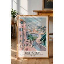 Dubrovnik Şehir Manzarası Poster - Retro Seyahat Temalı Tarihi Duvar Dekoru - Çerçevesiz Sanat Baskı