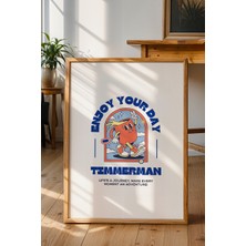 Hayat Bir Yolculuktur Poster - Eğlenceli Çizim Karakterli Motivasyon Duvar Dekoru - Çerçevesiz Baskı