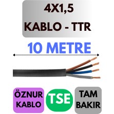 Öznur 4x1,5 Ttr Kablo Metre Seçenekli (Siyah)