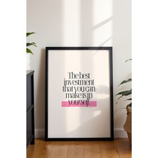 Modern Tipografi Poster - Kişisel Gelişim ve Kendine Yatırım Mesajlı Duvar Dekoru - Çerçevesiz Baskı