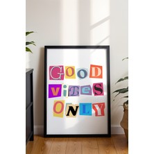 Renkli Retro Tarzı Poster - Renkli ve Eğlenceli Tipografi Motivasyon Duvar Dekoru - Çerçevesiz Baskı