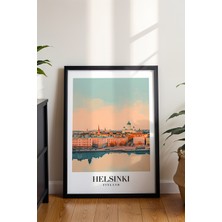 Helsinki Şehir Silüeti Poster - Finlandiya Temalı Minimalist Duvar Dekoru - Çerçevesiz Sanat Baskı