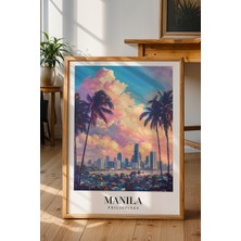 Manila Filipinler Şehir Manzarası Poster - Asya Temalı Modern Duvar Dekoru - Çerçevesiz Sanat Baskı