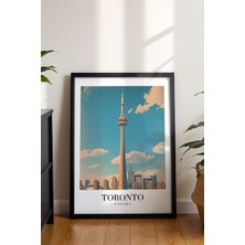 Toronto Kanada Şehri Poster - Kuzey Amerika Temalı Minimalist Duvar Dekoru - Çerçevesiz Sanat Baskı