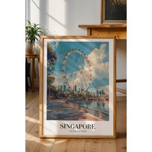 Singapore Şehir Manzarası Poster - Asya Temalı Modern Duvar Dekoru - Çerçevesiz Sanat Baskı