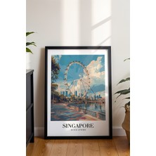 Singapore Şehir Manzarası Poster - Asya Temalı Modern Duvar Dekoru - Çerçevesiz Sanat Baskı