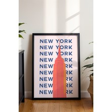 New York Pembe Minimalist Poster - Şehir Manzara Temalı Duvar Dekoru - Çerçevesiz Baskı