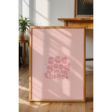 Pastel Renkli Pozitif Enerji Poster - Her Şeyde Iyi Olanı Gör Yazılı Duvar Dekoru - Çerçevesiz Baskı