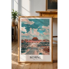 Beijing Yasak Şehir Poster - Çin Seyahat Temalı Minimalist Duvar Dekoru - Çerçevesiz Sanat Baskı