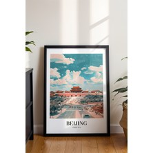 Beijing Yasak Şehir Poster - Çin Seyahat Temalı Minimalist Duvar Dekoru - Çerçevesiz Sanat Baskı