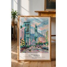 Ottawa Poster - Kanada Şehir Manzarası Seyahat Temalı Duvar Dekoru - Çerçevesiz Sanat Baskı