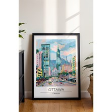 Ottawa Poster - Kanada Şehir Manzarası Seyahat Temalı Duvar Dekoru - Çerçevesiz Sanat Baskı
