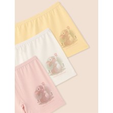 Kız Çocuk Organik Pamuklu Likralı Boxer Rabbit 3'lü Paket