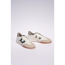 Beyaz Gümüş Kadın Sneaker Ayakkabı