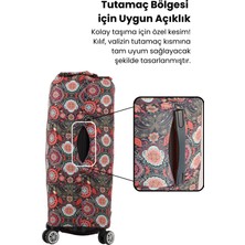 Esnek Likralı Yıkanabilir Dayanıklı Valiz Kılıfı Koruyucu Büyük Orta Küçük Boy Mandala Desen