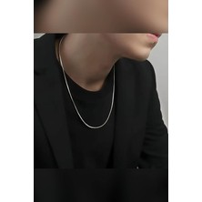 Italyan Snake Yılan Model Gümüş Erkek Kararmaz Çelik Kolye