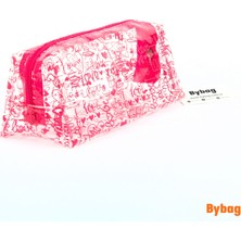 Bybag Love Aşk Sevgi Desenli Renkli Şeffaf Pvc Makyaj Seyahat Kozmetik Ecza Bebek Deniz Çantası