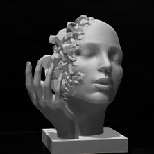 Dekoratif Sanat Objeleri, Modern Estetik 3D Yüz Heykeli