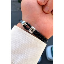 Premium Kalite Şık Tasarım Özel Mıknatıs Klipsli Erkek Deri Bileklik