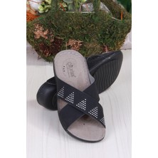 Fort 140525 Siyah Rahat Esnek Anatomik Kadın Terlik