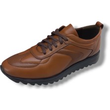 Growish GR0301  Deri Taba Renk Özel Yapım Eva Taban Erkek Günlük Sneaker Ayakkabı