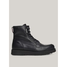 Tommy Hilfiger Siyah Erkek Deri Bot Th Amerıcan Prem Check Lth Boot