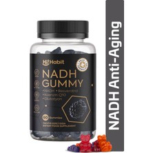 Hi Habit Nadh Gummy Q10 Resveratrol Glutatyon İçeren Anti-Aging Takviye Edici Gıda Vegan Gummies