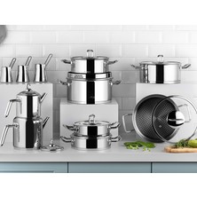 Aryıldız Vento Prestige 20 Parça Cam Kapak İdeal Çelik Çeyiz Seti