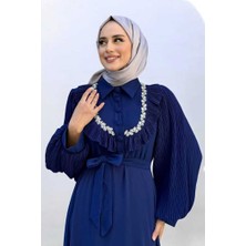 Pilise Kol Detaylı Elbise 3949 Lacivert