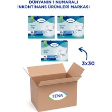 Tena Proskin Slip Plus Bel Bantlı Hasta Bezi, En Büyük Boy (Xl), 6 Damla, 30'Lu 3 Paket 90 Adet